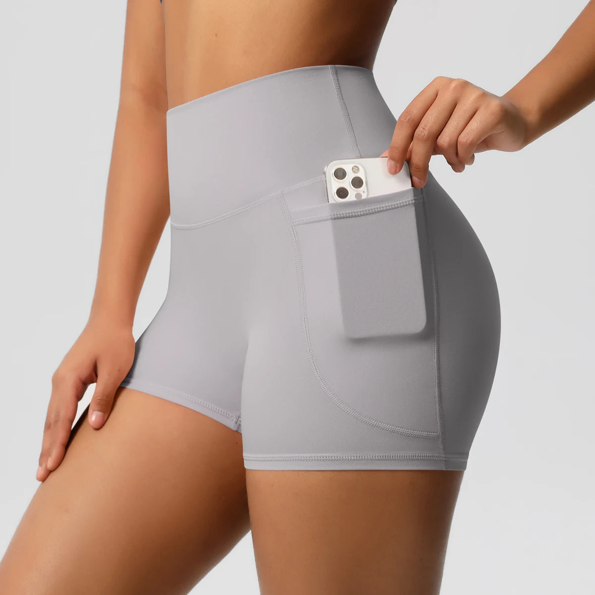 High-Waist Sculpting Pocket Shorts