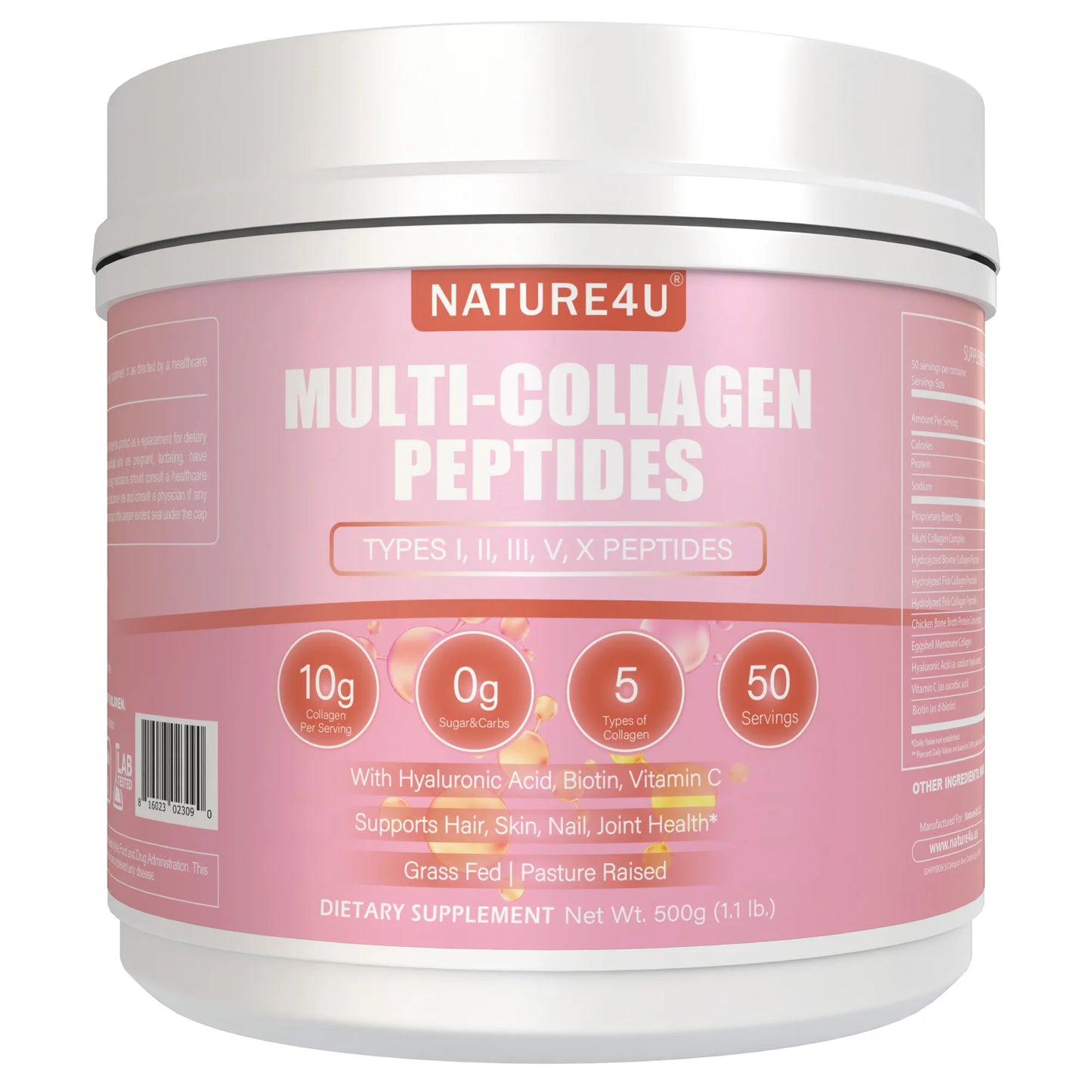 Multi Collagen Peptides Powder with Biotin, Hyaluronic Acid & Vitamin C