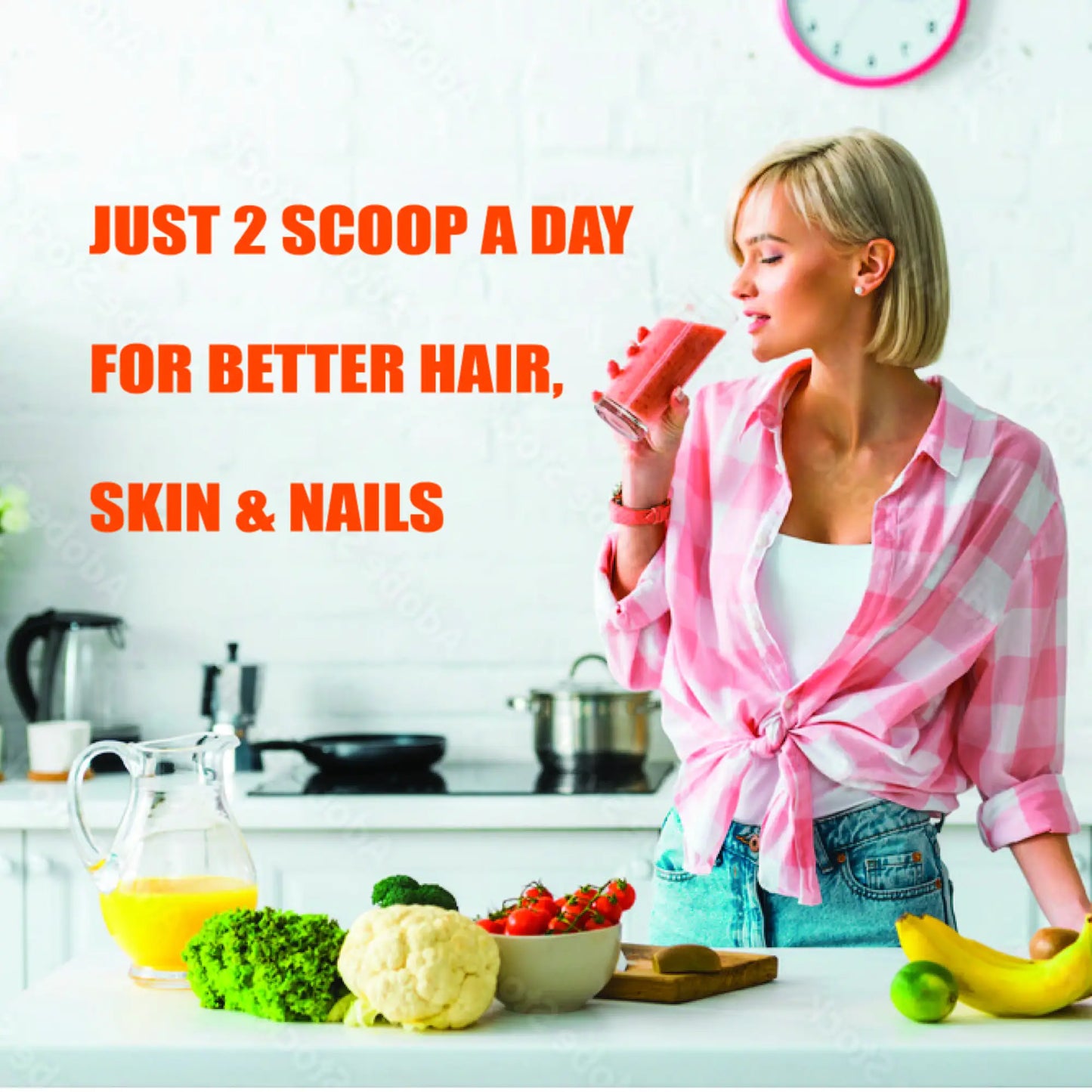 Multi Collagen Peptides Powder with Biotin, Hyaluronic Acid & Vitamin C