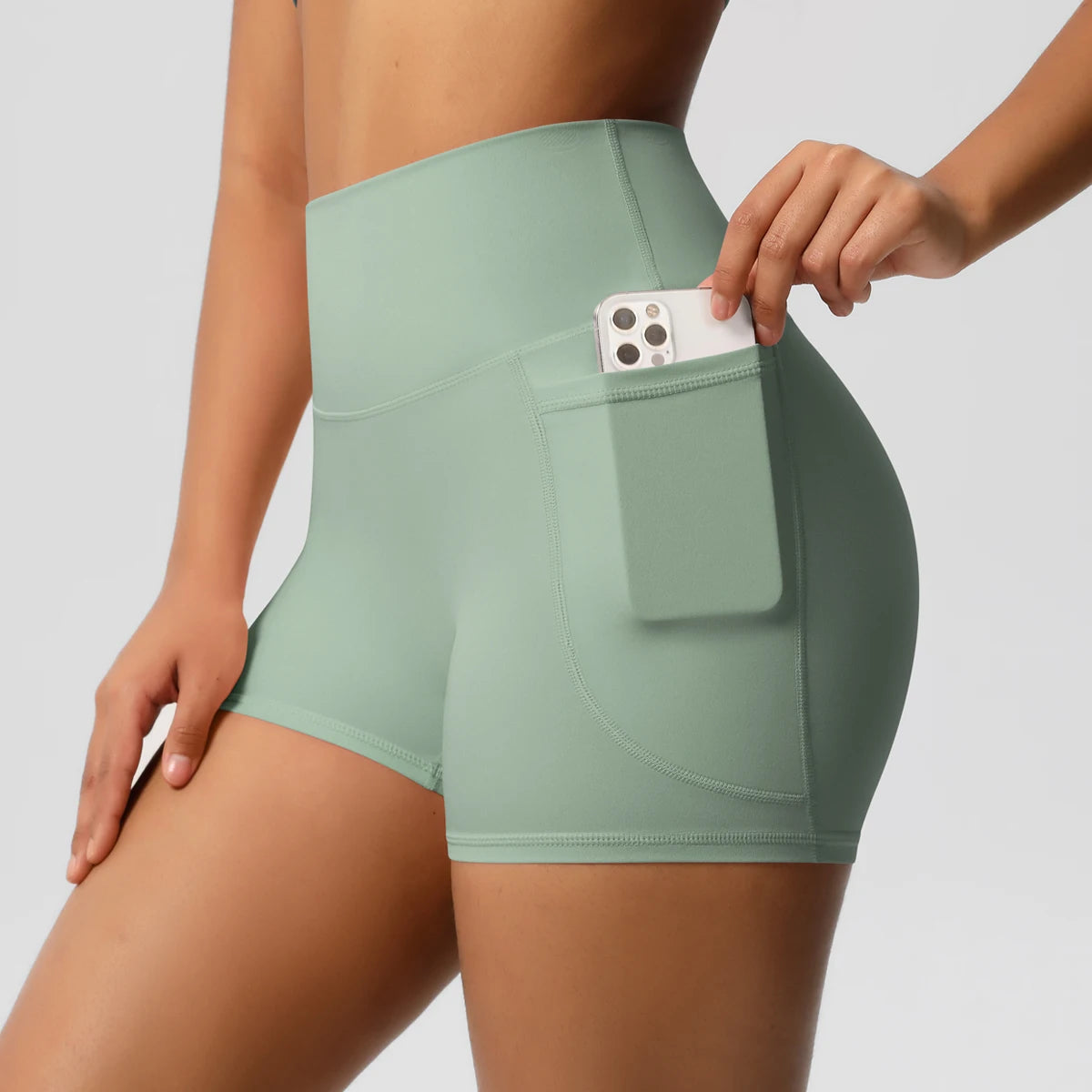 High-Waist Sculpting Pocket Shorts