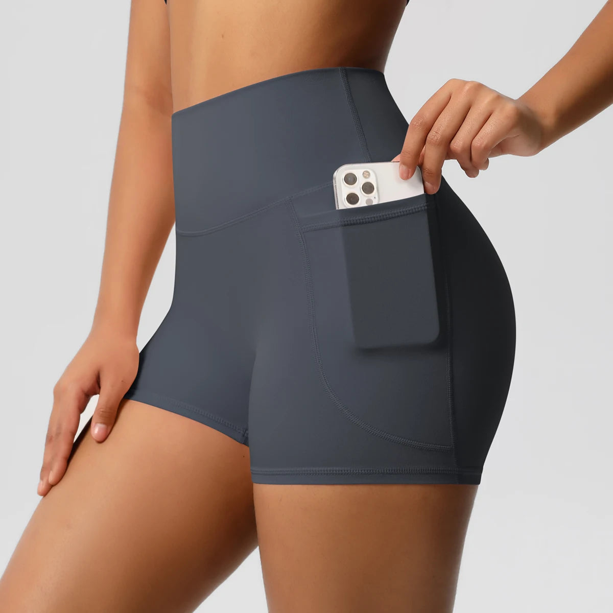 High-Waist Sculpting Pocket Shorts