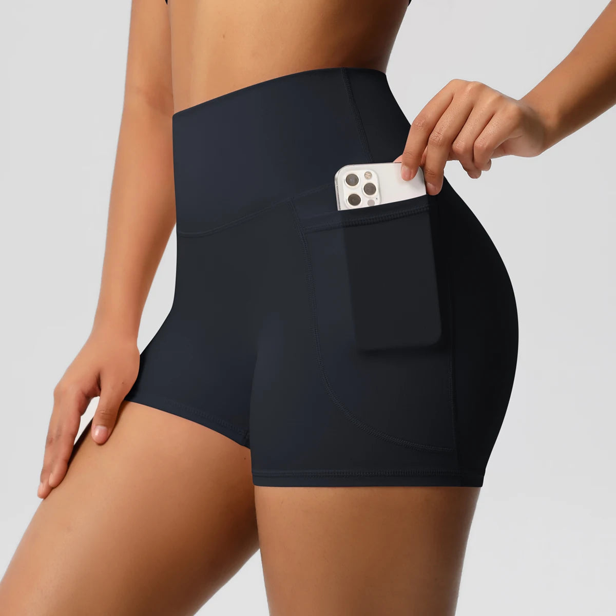 High-Waist Sculpting Pocket Shorts