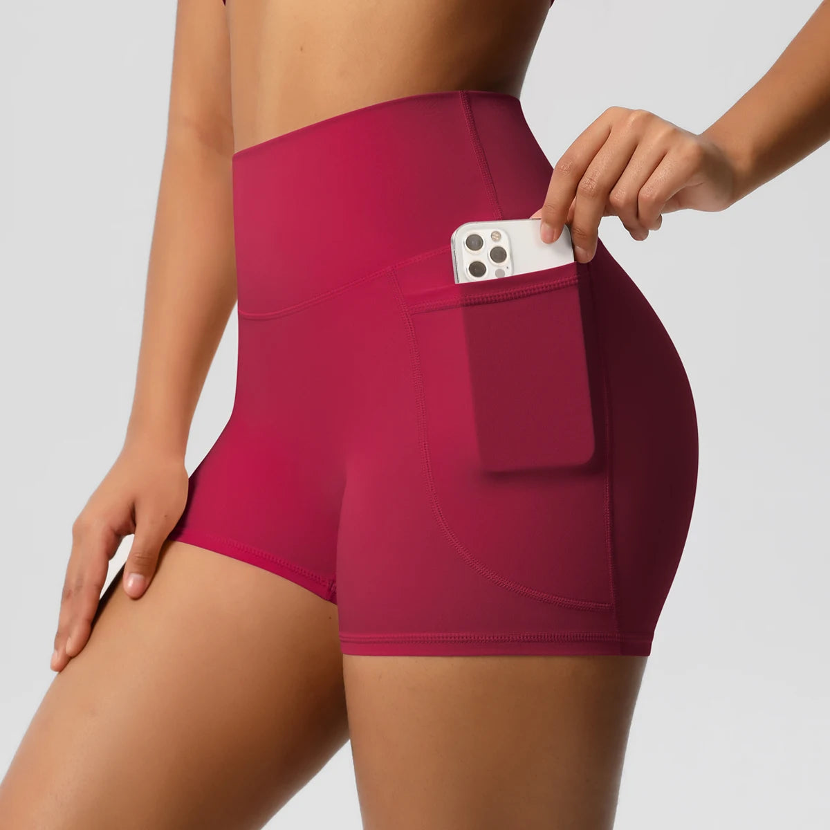 High-Waist Sculpting Pocket Shorts