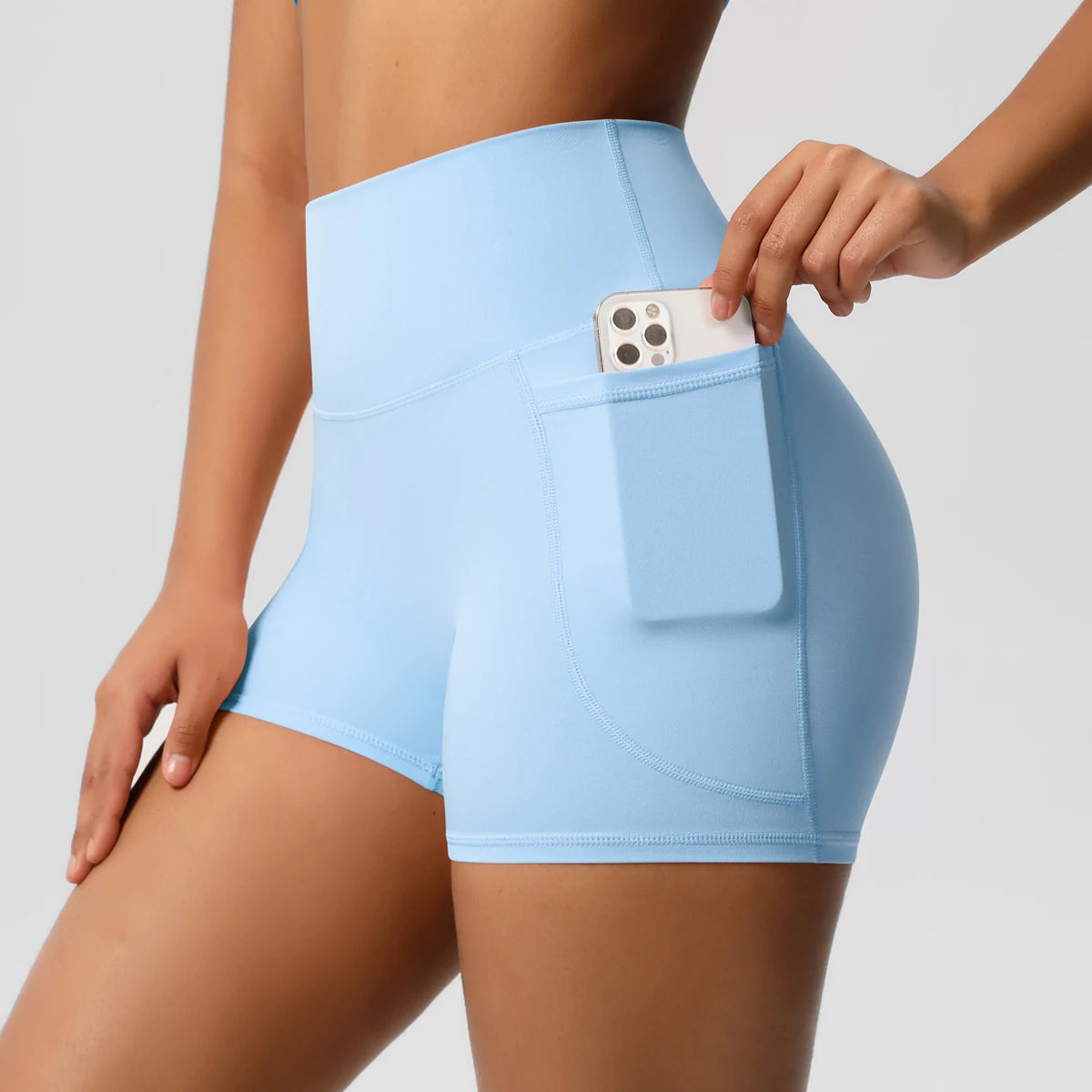 High-Waist Sculpting Pocket Shorts